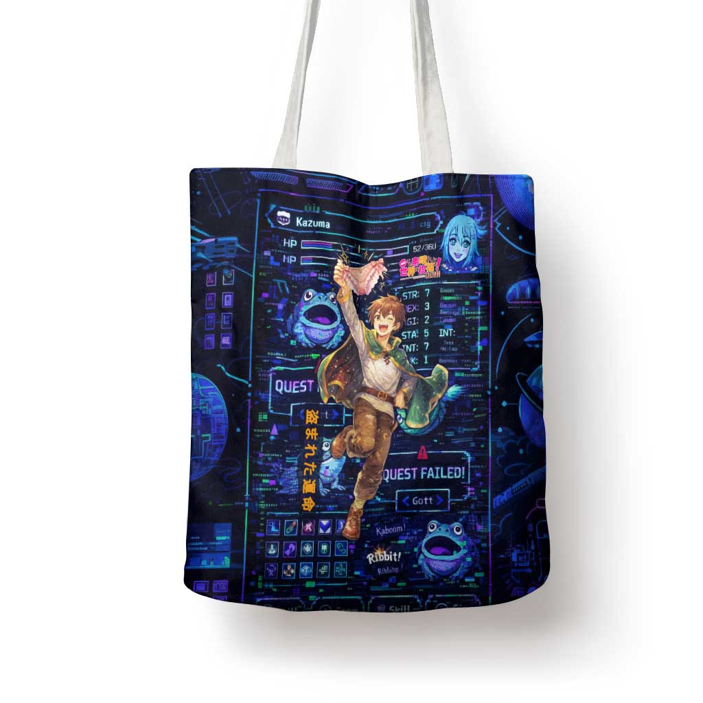 Kazuma Steal Skill Tote Bag Retro Anime RPG Interface Style