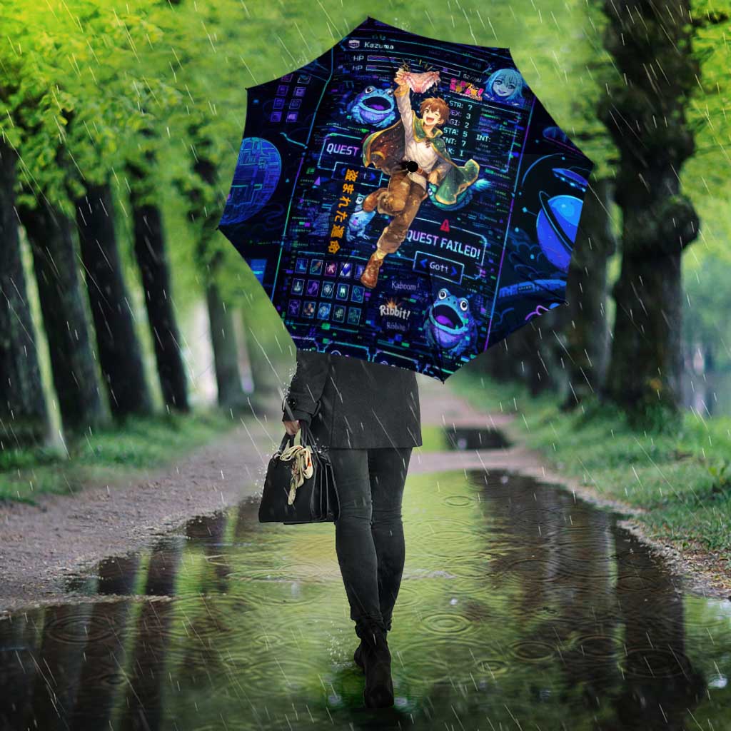 Kazuma Steal Skill Umbrella Retro Anime RPG Interface Style