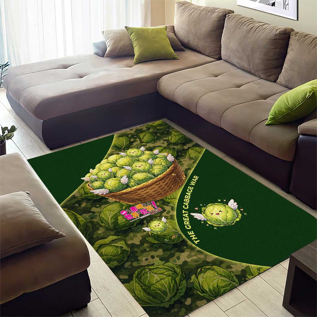 The Great Cabbage War Area Rug Whimsical Fantasy Game Art Style