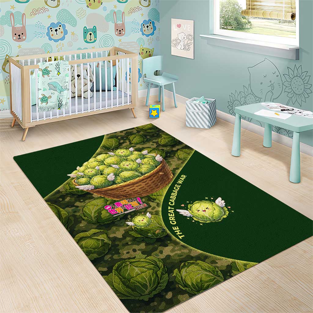 The Great Cabbage War Area Rug Whimsical Fantasy Game Art Style