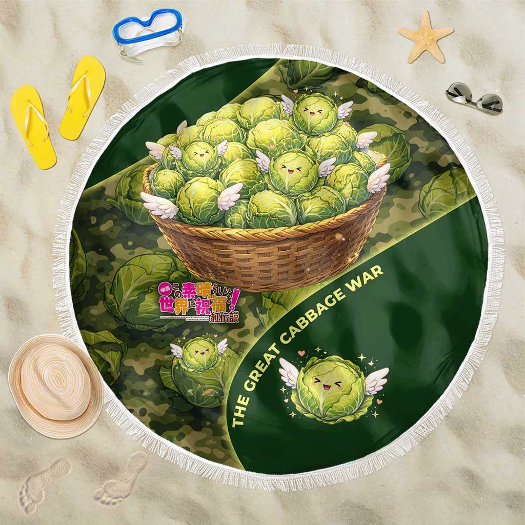 The Great Cabbage War Beach Blanket Whimsical Fantasy Game Art Style