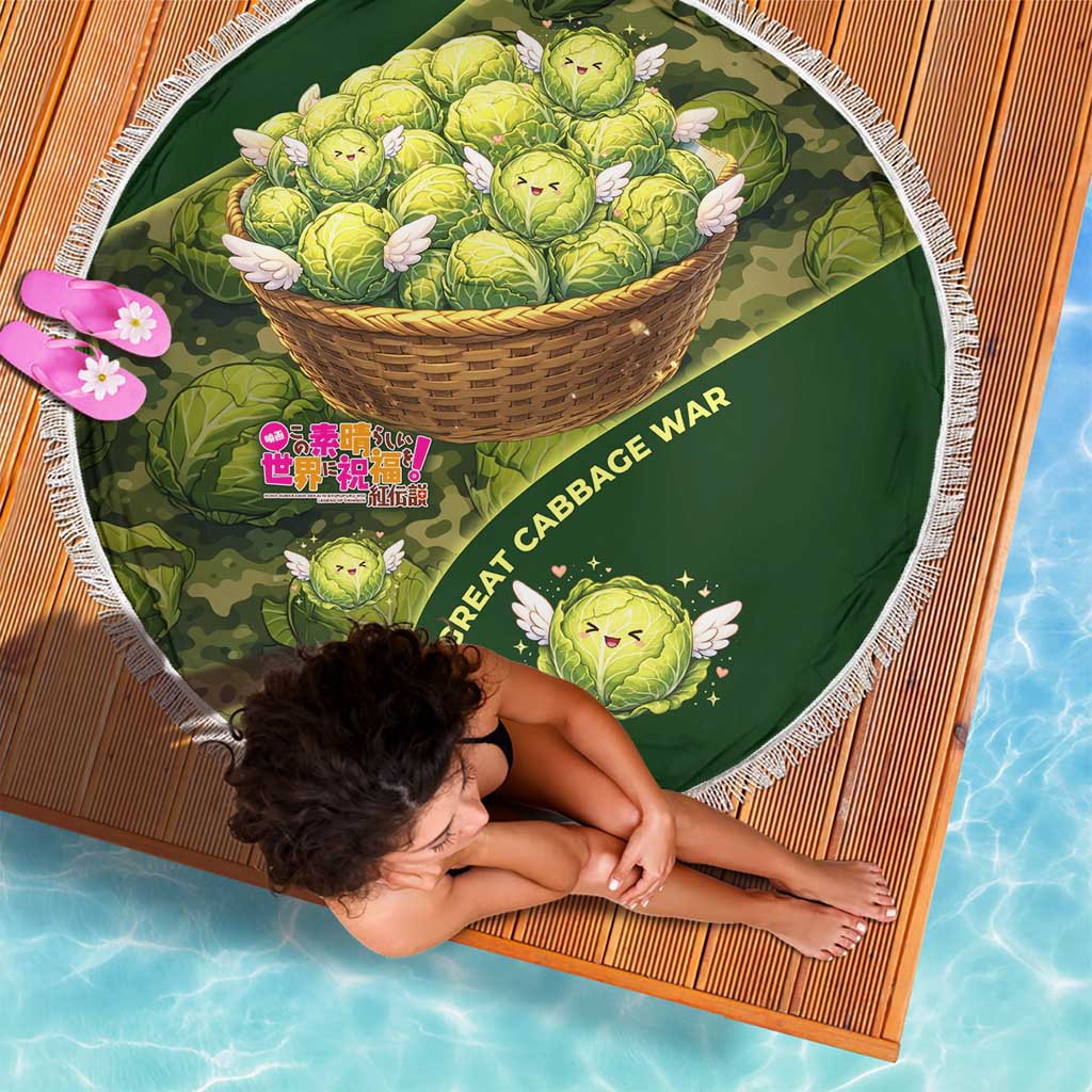 The Great Cabbage War Beach Blanket Whimsical Fantasy Game Art Style