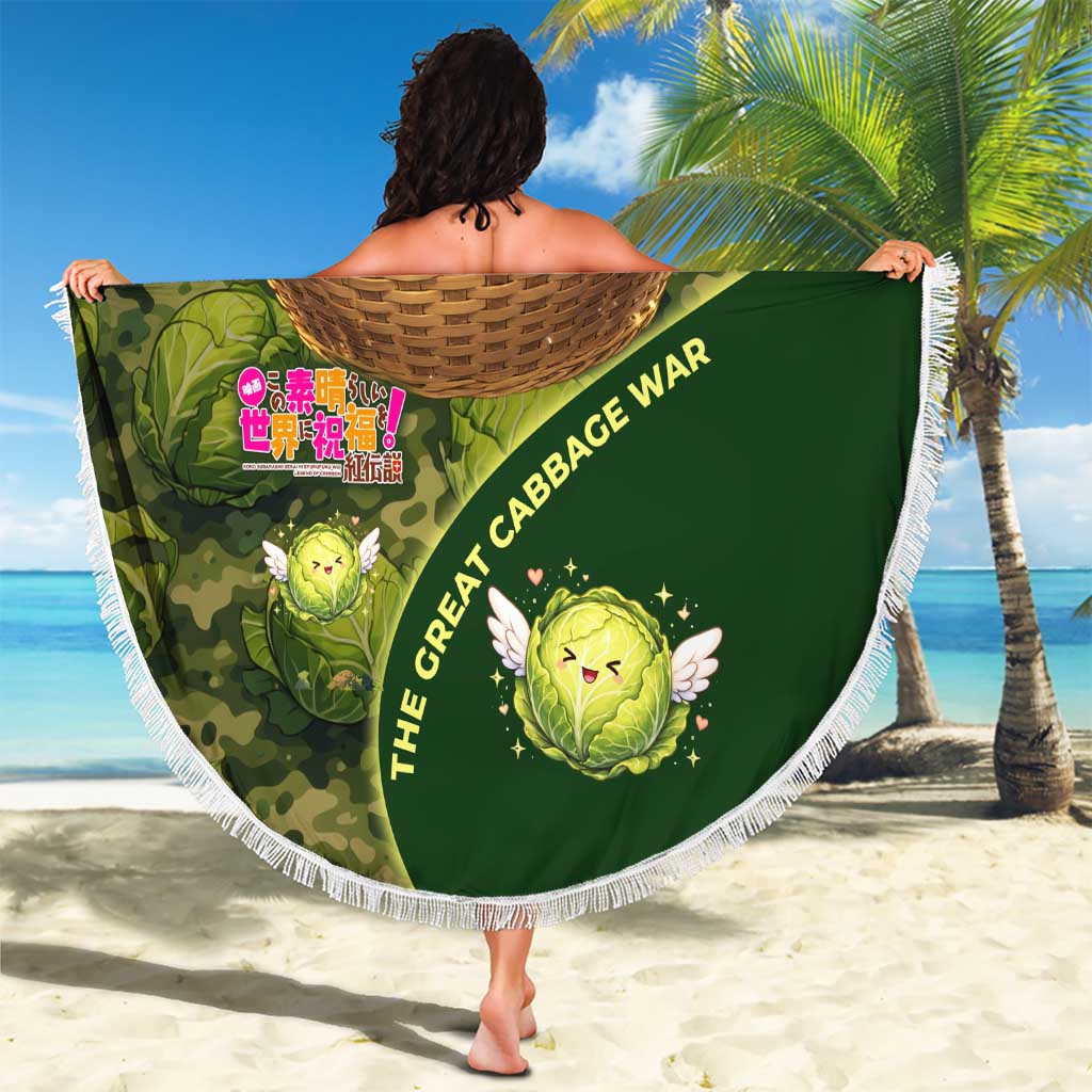 The Great Cabbage War Beach Blanket Whimsical Fantasy Game Art Style