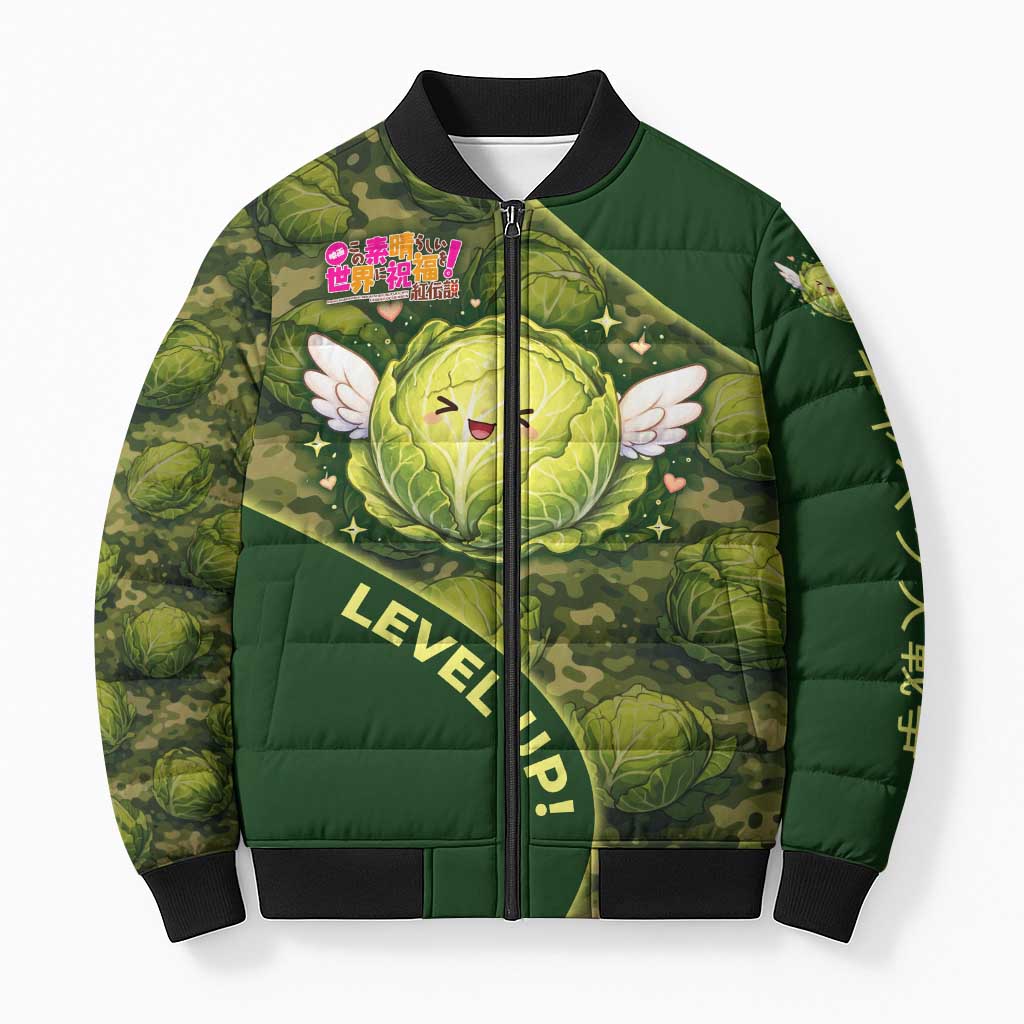The Great Cabbage War Bomber Puffer Jacket Whimsical Fantasy Game Art Style