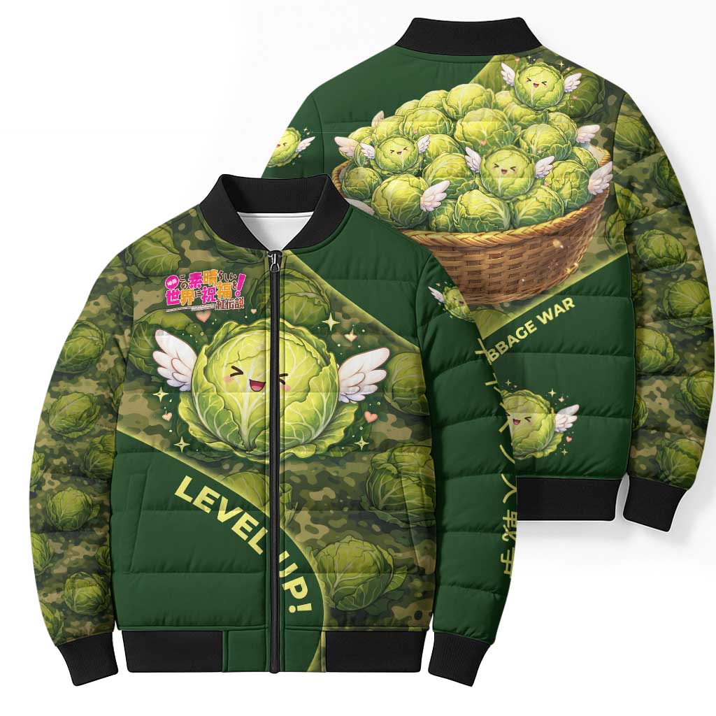 The Great Cabbage War Bomber Puffer Jacket Whimsical Fantasy Game Art Style