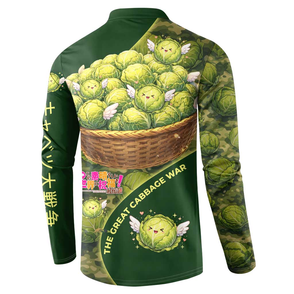 The Great Cabbage War Button Sweatshirt Whimsical Fantasy Game Art Style