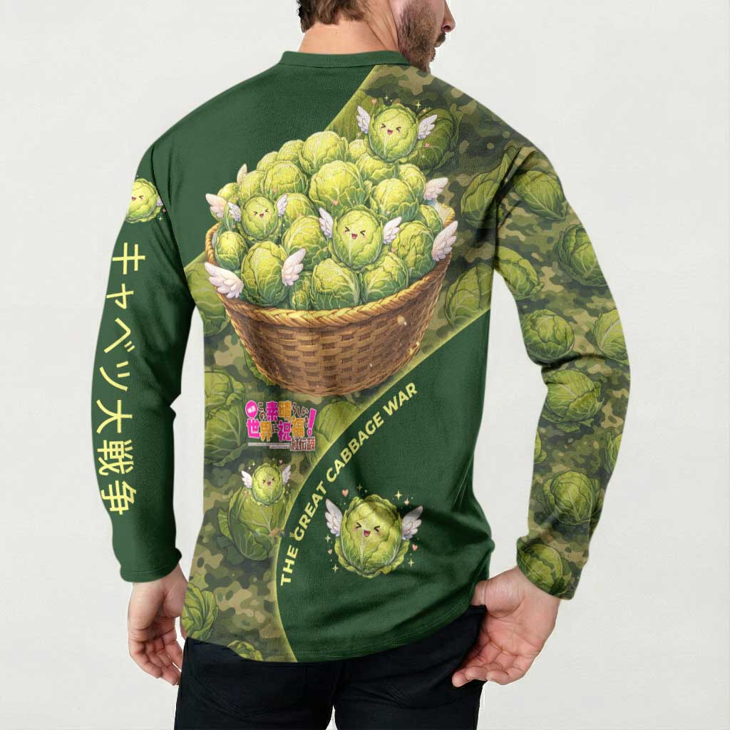 The Great Cabbage War Button Sweatshirt Whimsical Fantasy Game Art Style