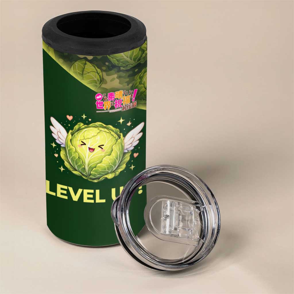 The Great Cabbage War 4 in 1 Can Cooler Tumbler Whimsical Fantasy Game Art Style