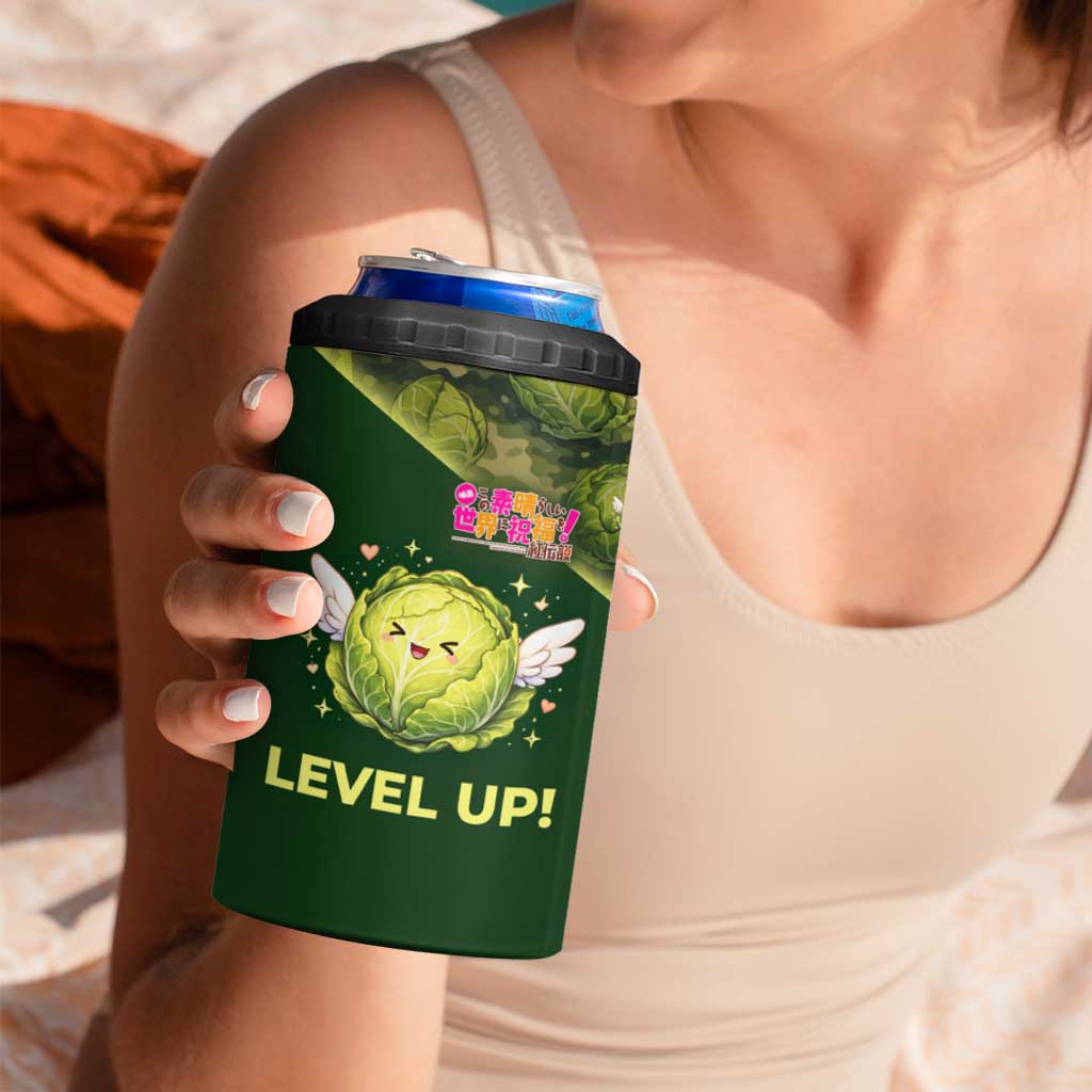 The Great Cabbage War 4 in 1 Can Cooler Tumbler Whimsical Fantasy Game Art Style