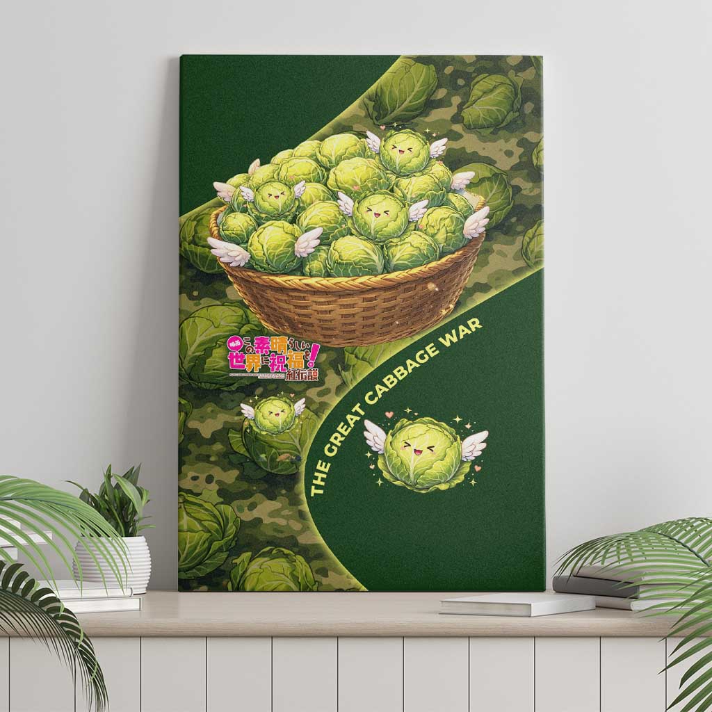 The Great Cabbage War Canvas Wall Art Whimsical Fantasy Game Art Style