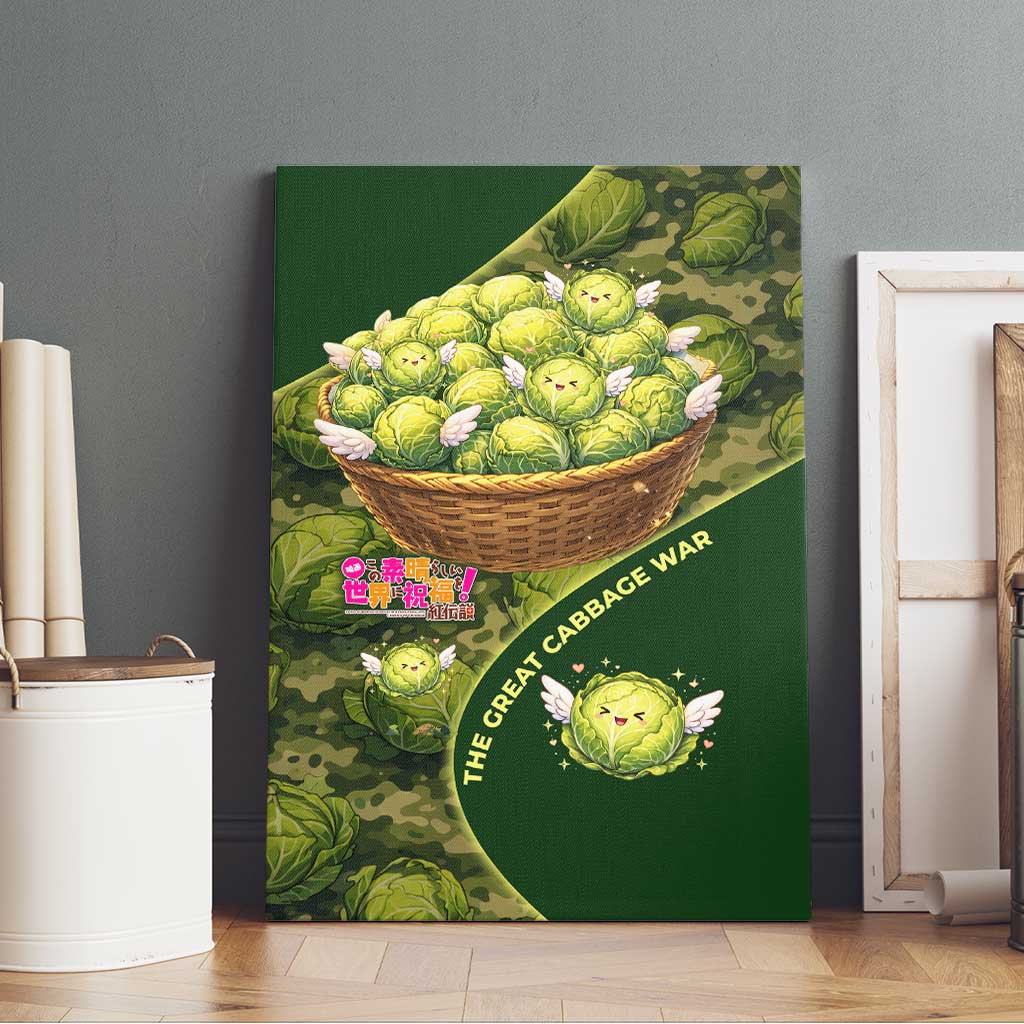 The Great Cabbage War Canvas Wall Art Whimsical Fantasy Game Art Style