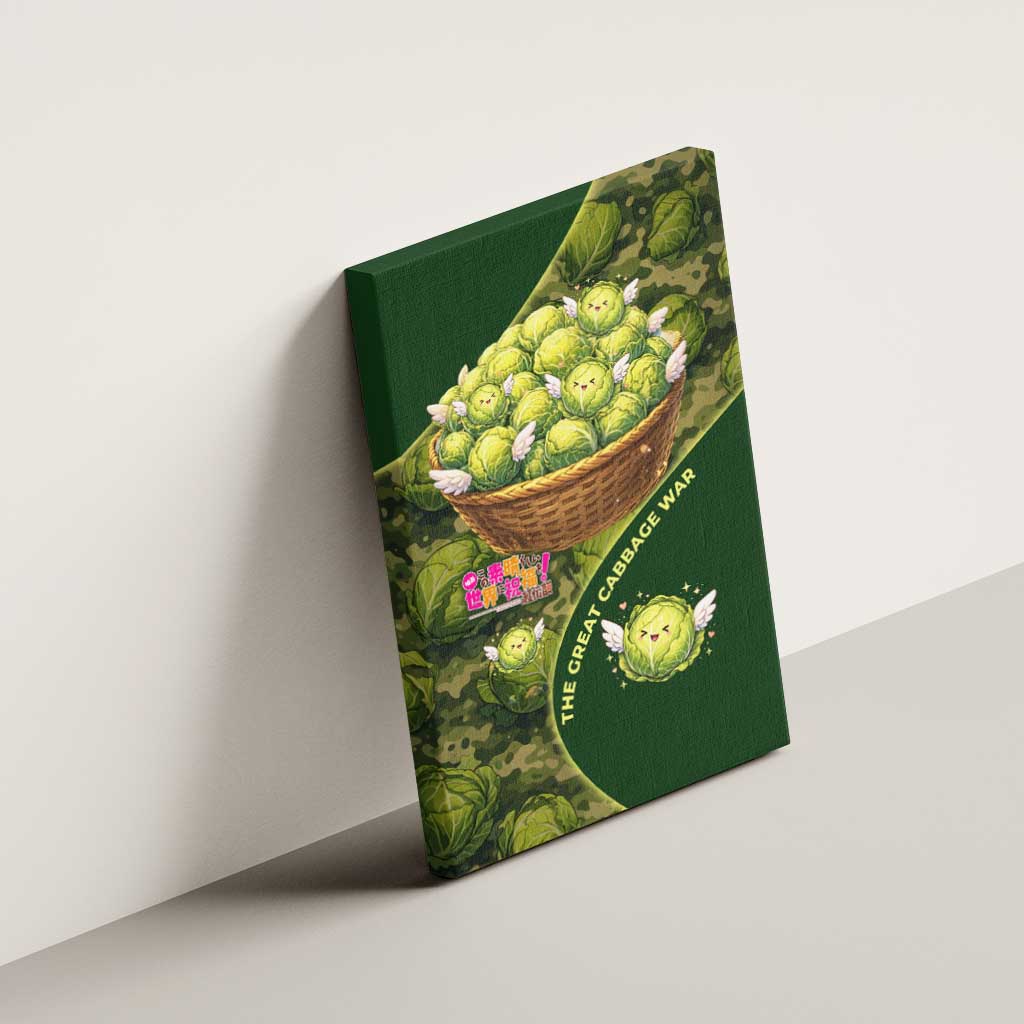 The Great Cabbage War Canvas Wall Art Whimsical Fantasy Game Art Style
