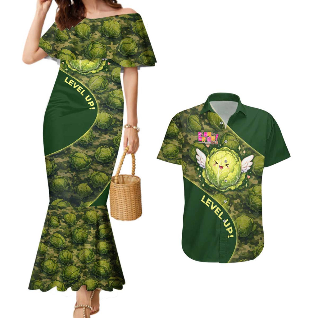 The Great Cabbage War Couples Matching Mermaid Dress and Hawaiian Shirt Whimsical Fantasy Game Art Style