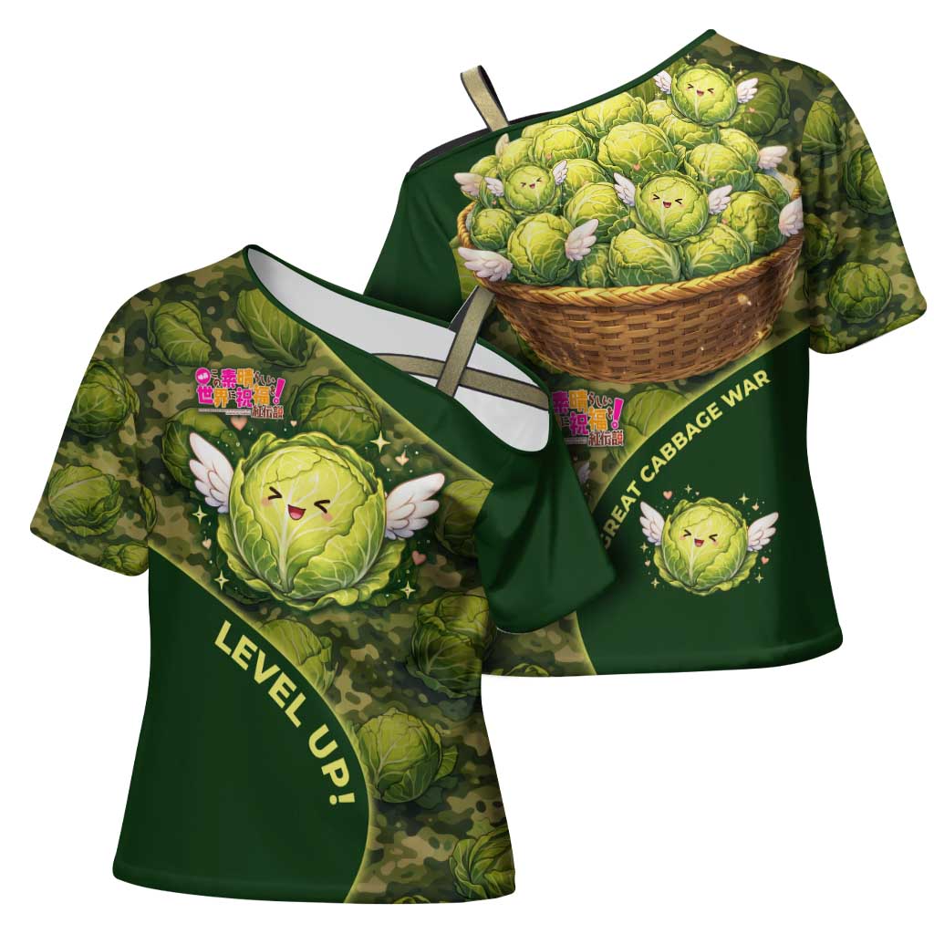 The Great Cabbage War Cross Shoulder Shirt Whimsical Fantasy Game Art Style