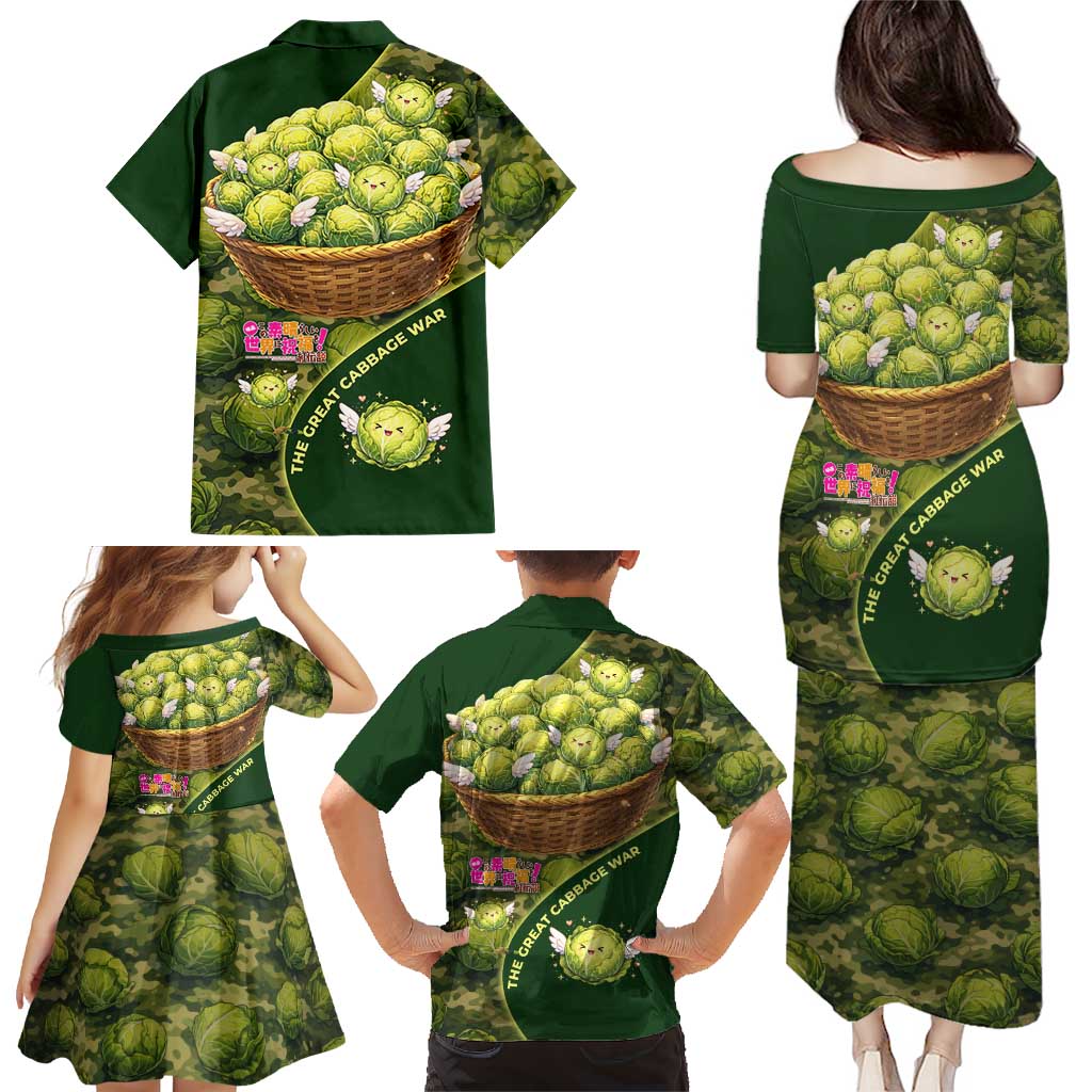 The Great Cabbage War Family Matching Puletasi and Hawaiian Shirt Whimsical Fantasy Game Art Style