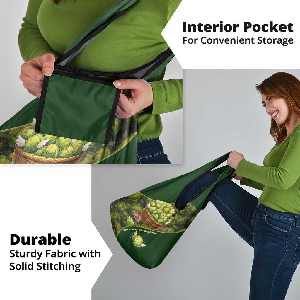 The Great Cabbage War Grocery Bag Whimsical Fantasy Game Art Style