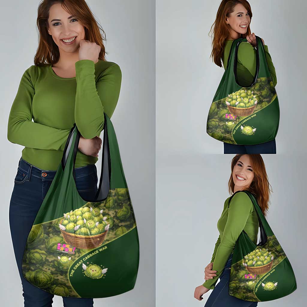 The Great Cabbage War Grocery Bag Whimsical Fantasy Game Art Style