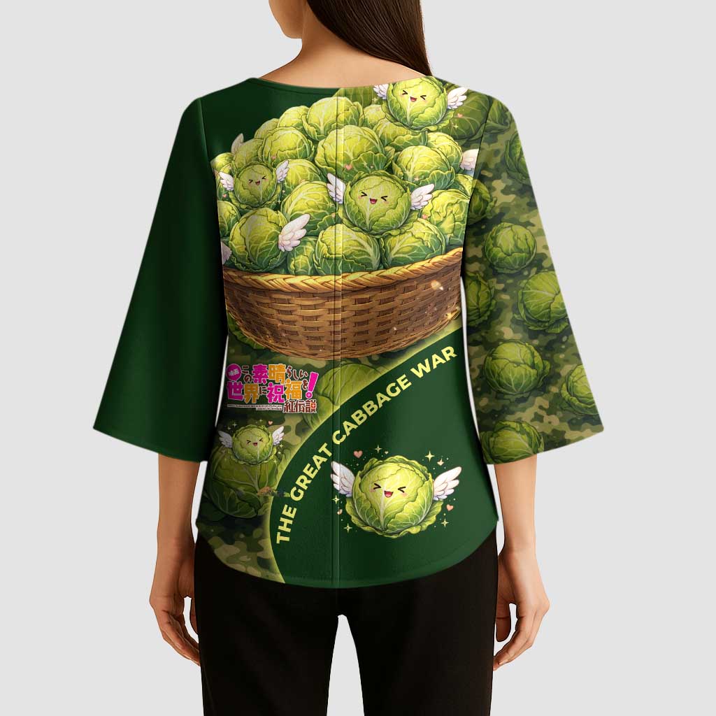 The Great Cabbage War Kimono Sleeve Blouse Whimsical Fantasy Game Art Style