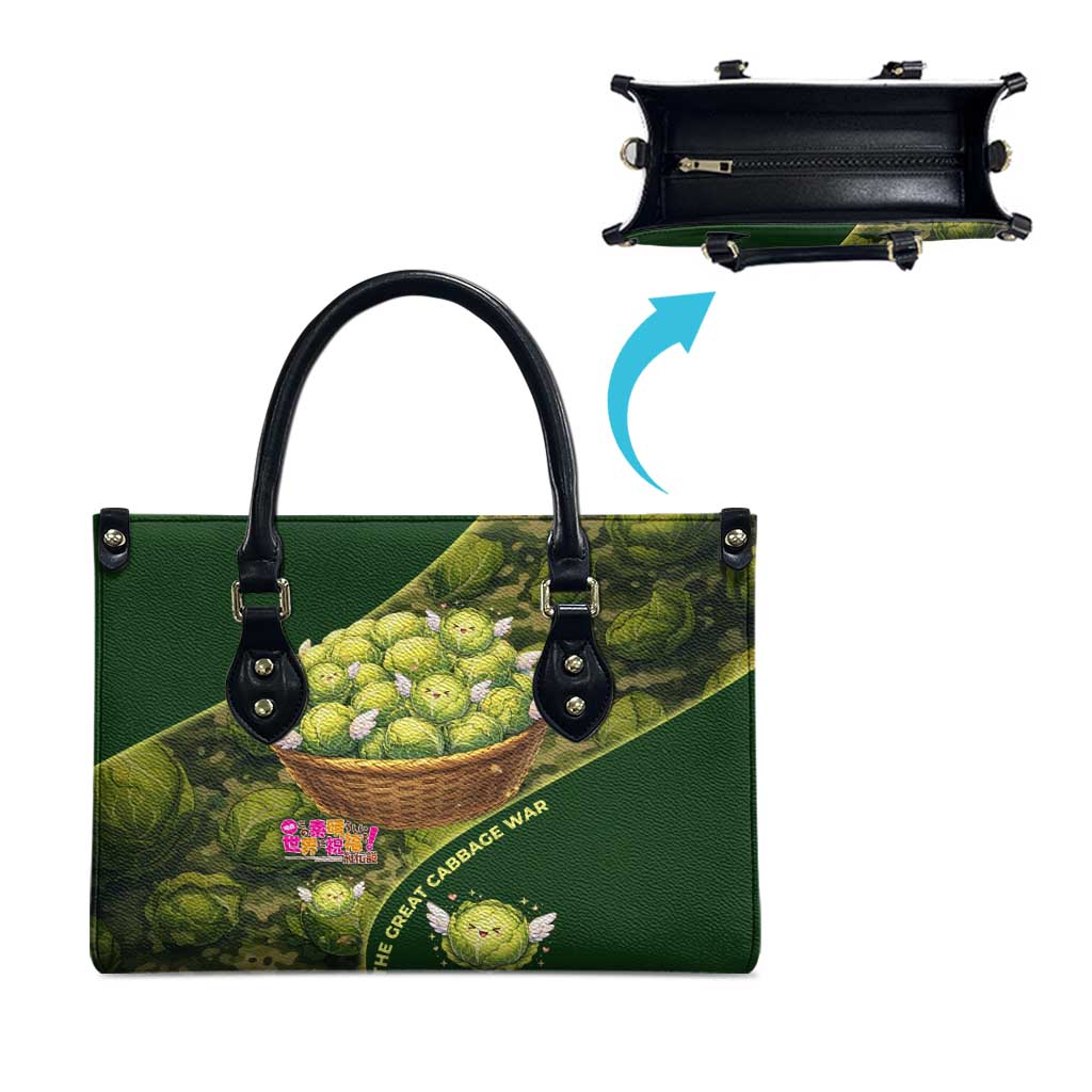 The Great Cabbage War Leather Bag Whimsical Fantasy Game Art Style