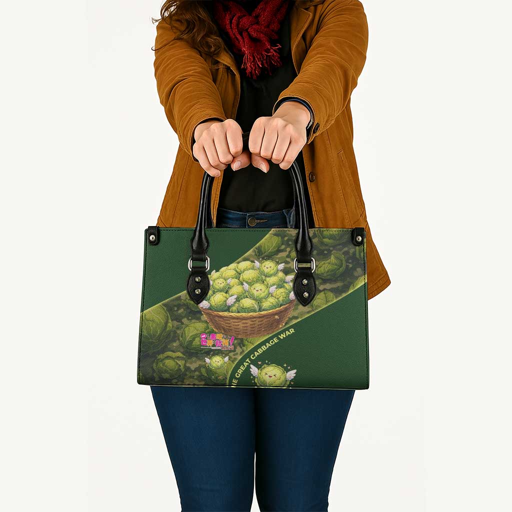 The Great Cabbage War Leather Bag Whimsical Fantasy Game Art Style