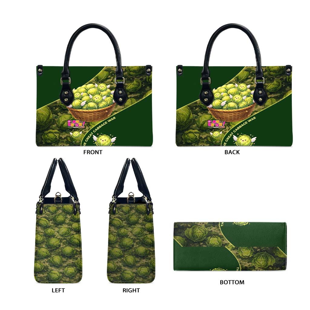 The Great Cabbage War Leather Bag Whimsical Fantasy Game Art Style