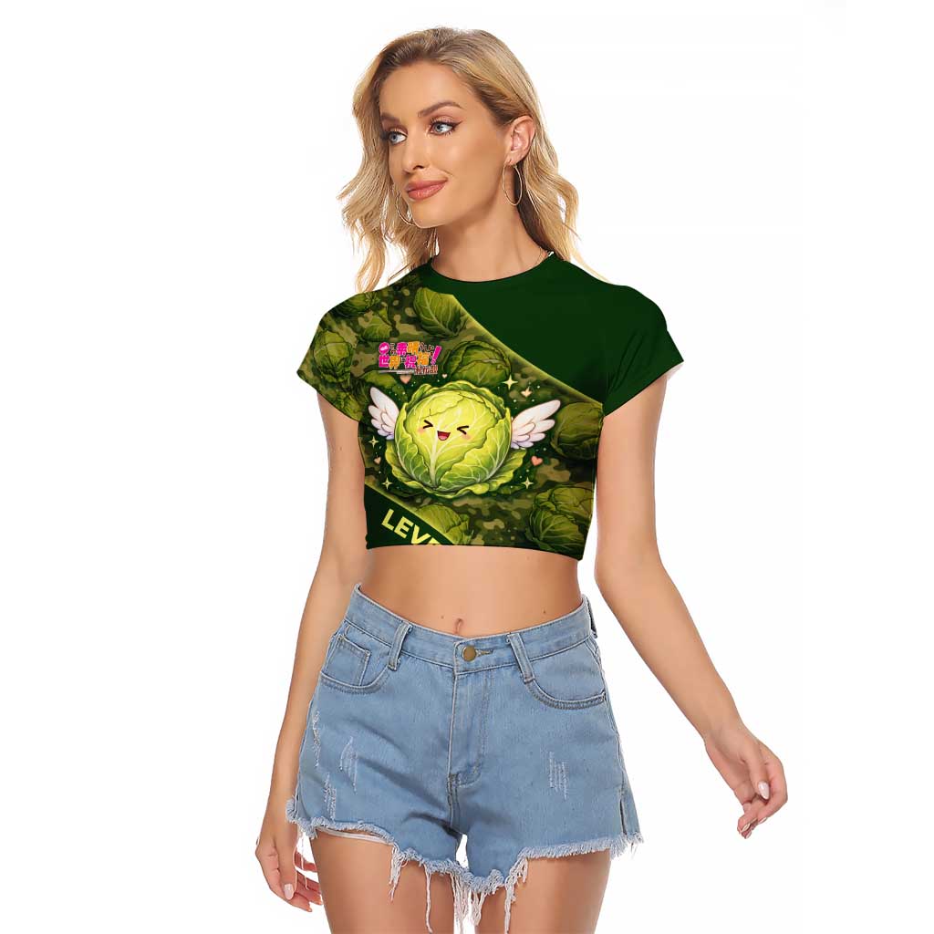 The Great Cabbage War Raglan Cropped T Shirt Whimsical Fantasy Game Art Style
