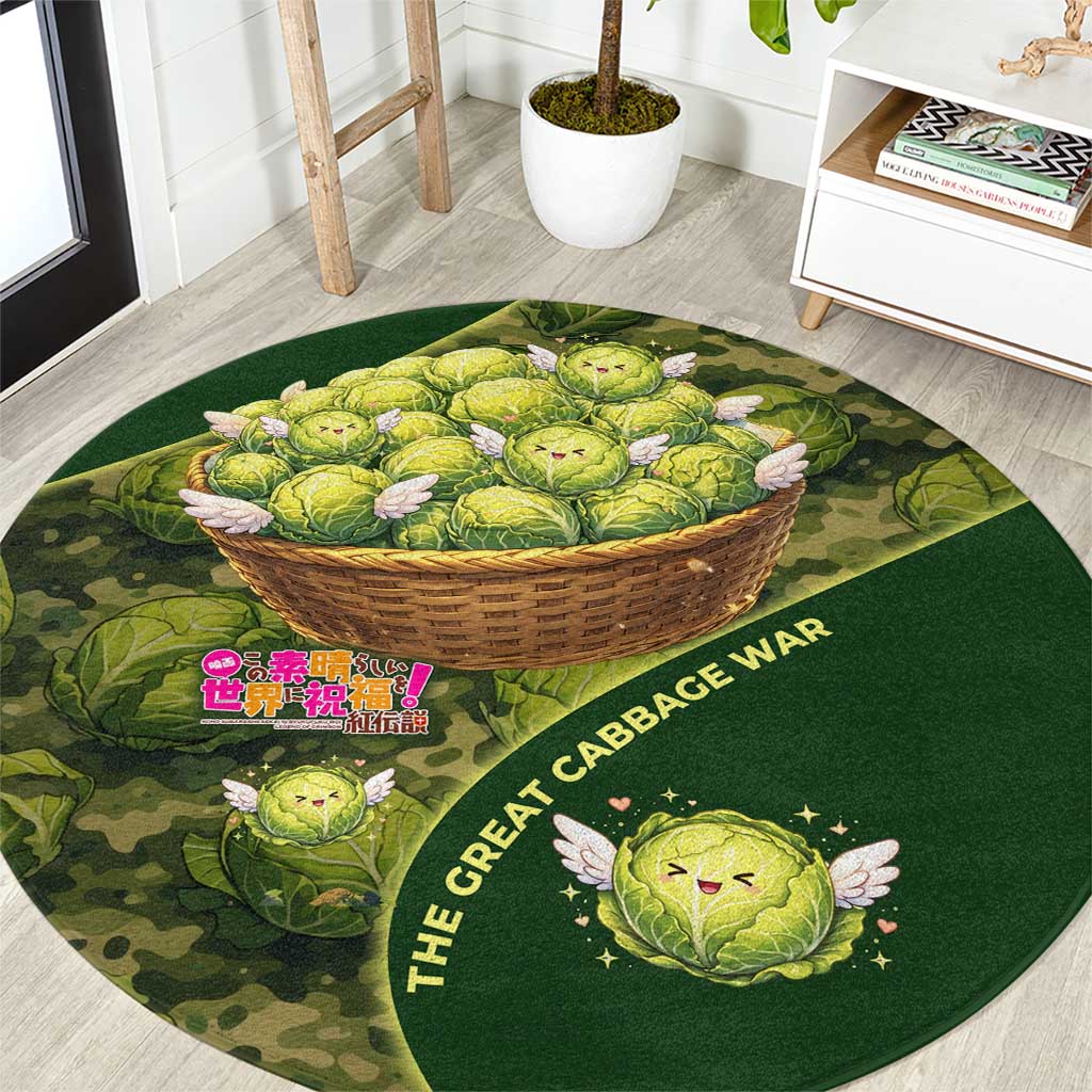 The Great Cabbage War Round Carpet Whimsical Fantasy Game Art Style