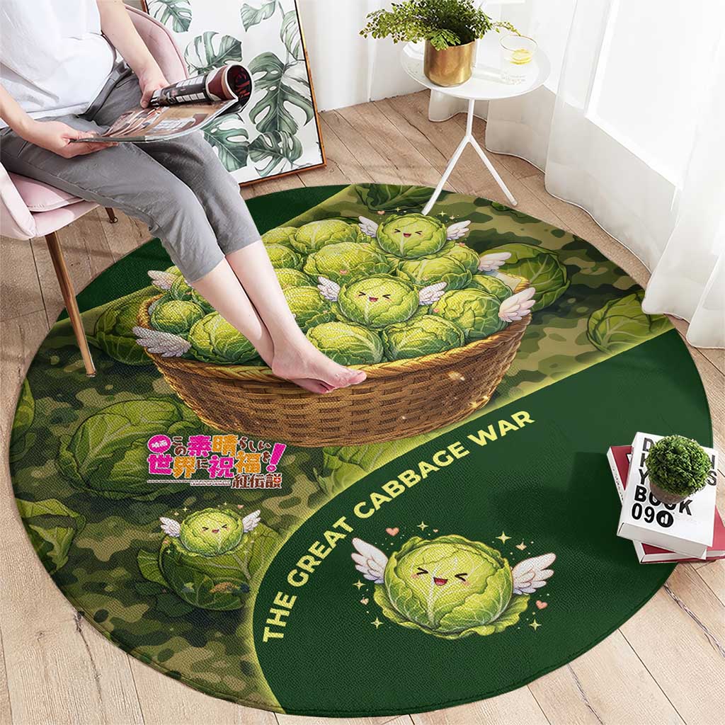 The Great Cabbage War Round Carpet Whimsical Fantasy Game Art Style