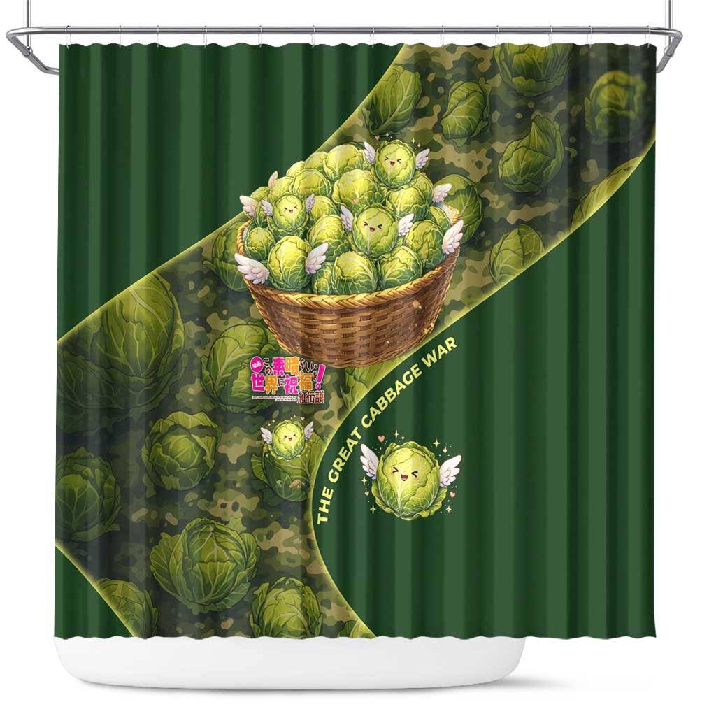 The Great Cabbage War Shower Curtain Whimsical Fantasy Game Art Style
