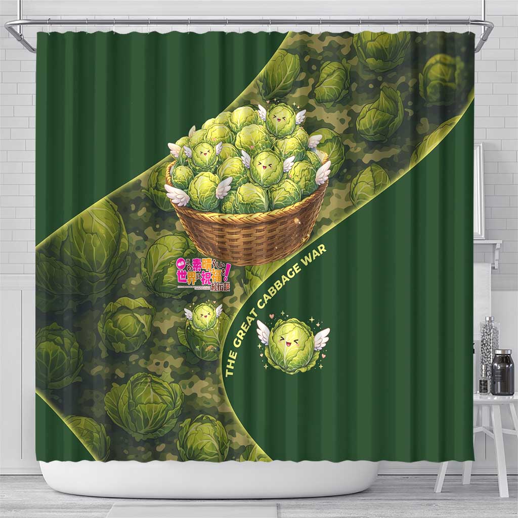 The Great Cabbage War Shower Curtain Whimsical Fantasy Game Art Style