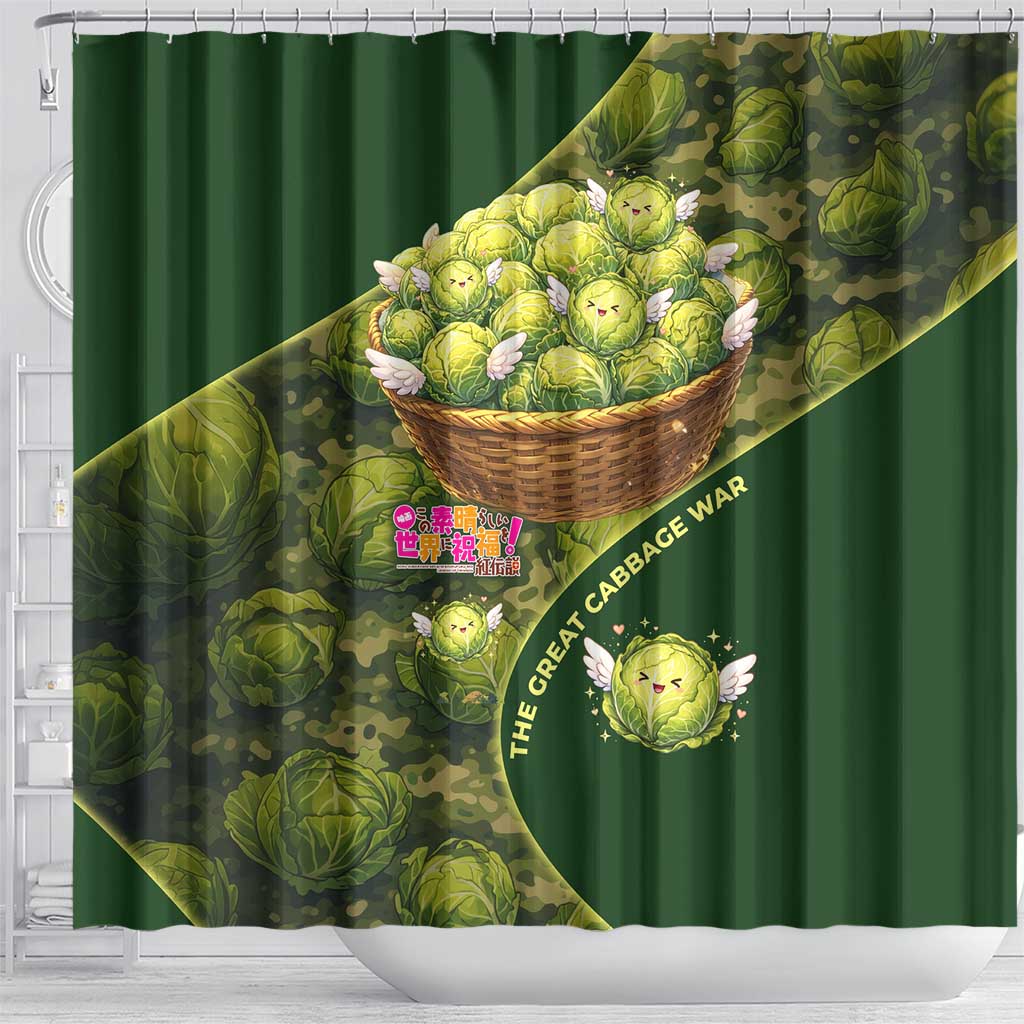 The Great Cabbage War Shower Curtain Whimsical Fantasy Game Art Style