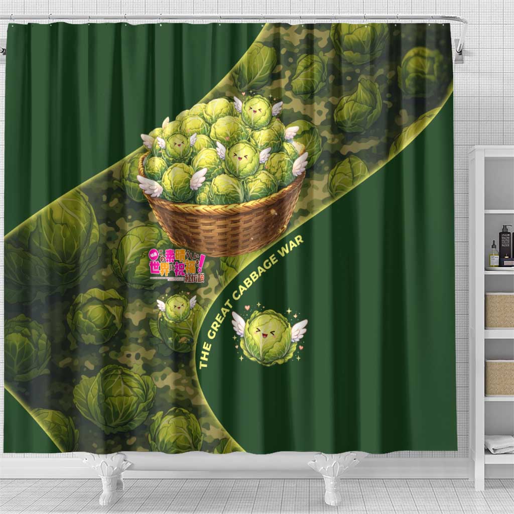 The Great Cabbage War Shower Curtain Whimsical Fantasy Game Art Style