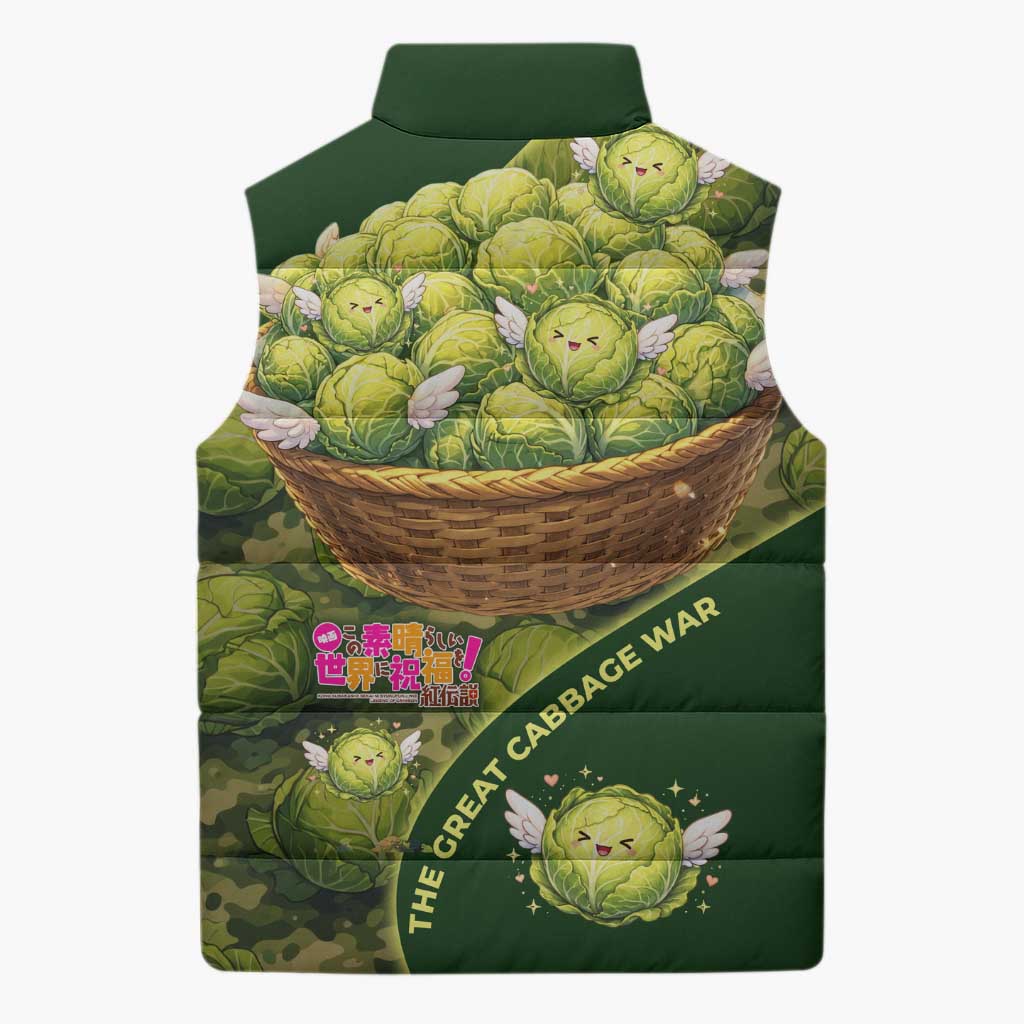 The Great Cabbage War Sleeveless Puffer Jacket Whimsical Fantasy Game Art Style