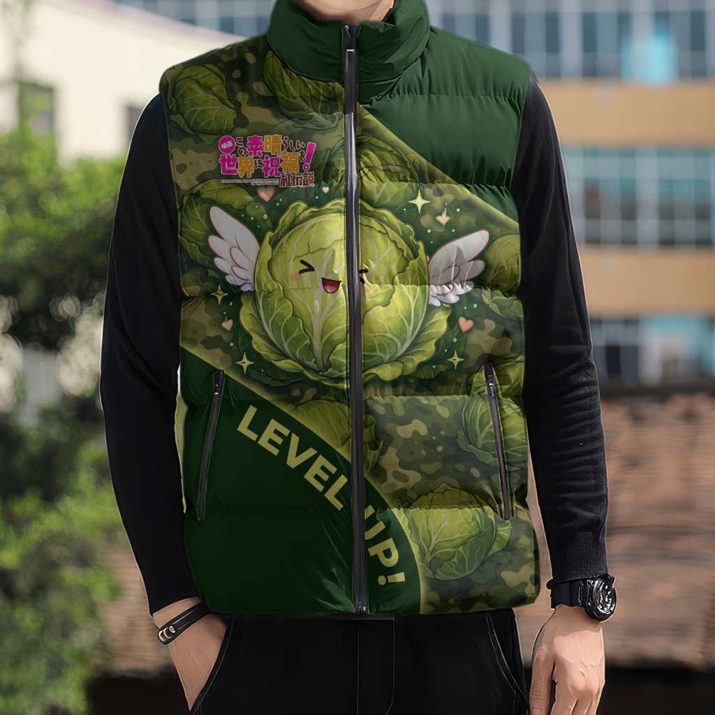 The Great Cabbage War Sleeveless Puffer Jacket Whimsical Fantasy Game Art Style