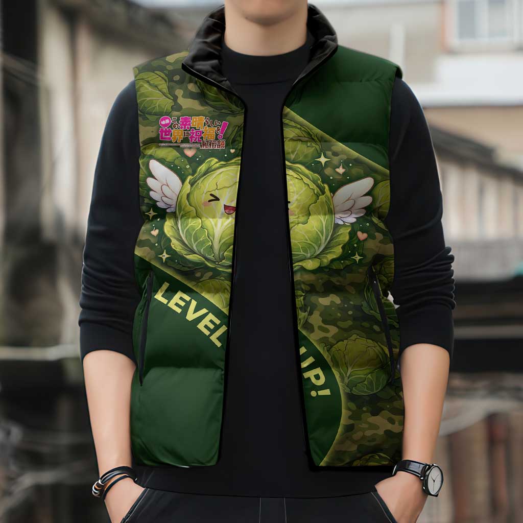 The Great Cabbage War Sleeveless Puffer Jacket Whimsical Fantasy Game Art Style