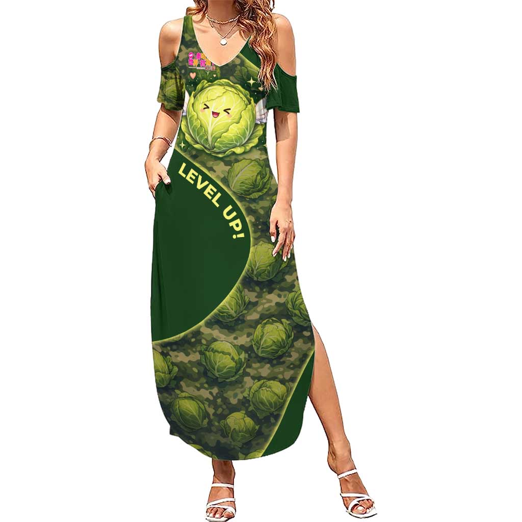 The Great Cabbage War Summer Maxi Dress Whimsical Fantasy Game Art Style