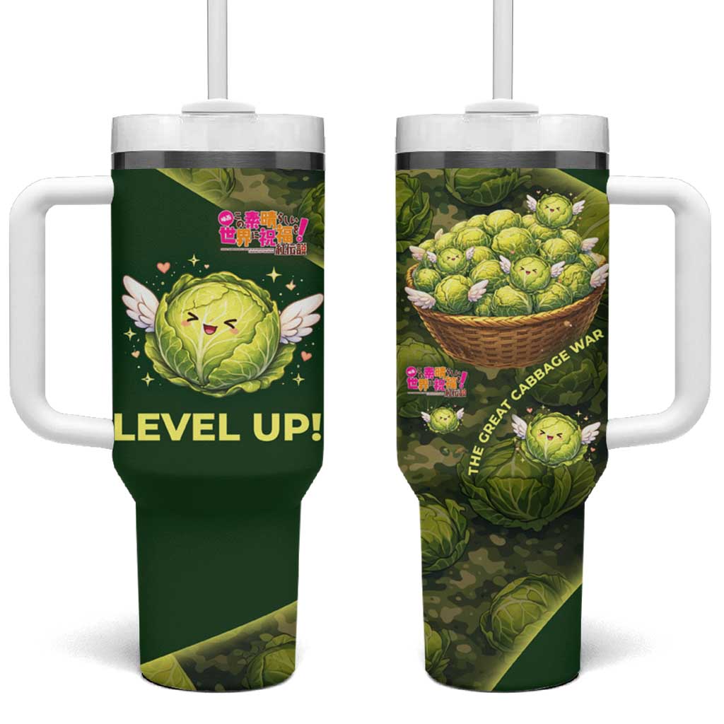The Great Cabbage War Tumbler With Handle Whimsical Fantasy Game Art Style