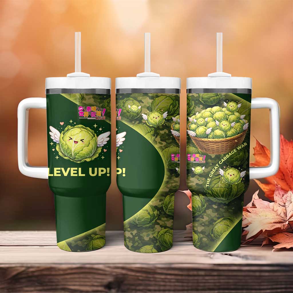 The Great Cabbage War Tumbler With Handle Whimsical Fantasy Game Art Style