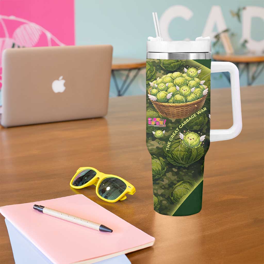 The Great Cabbage War Tumbler With Handle Whimsical Fantasy Game Art Style