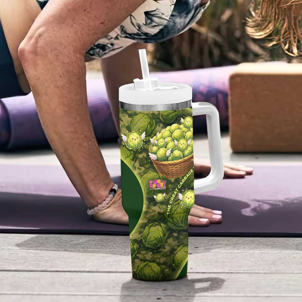 The Great Cabbage War Tumbler With Handle Whimsical Fantasy Game Art Style