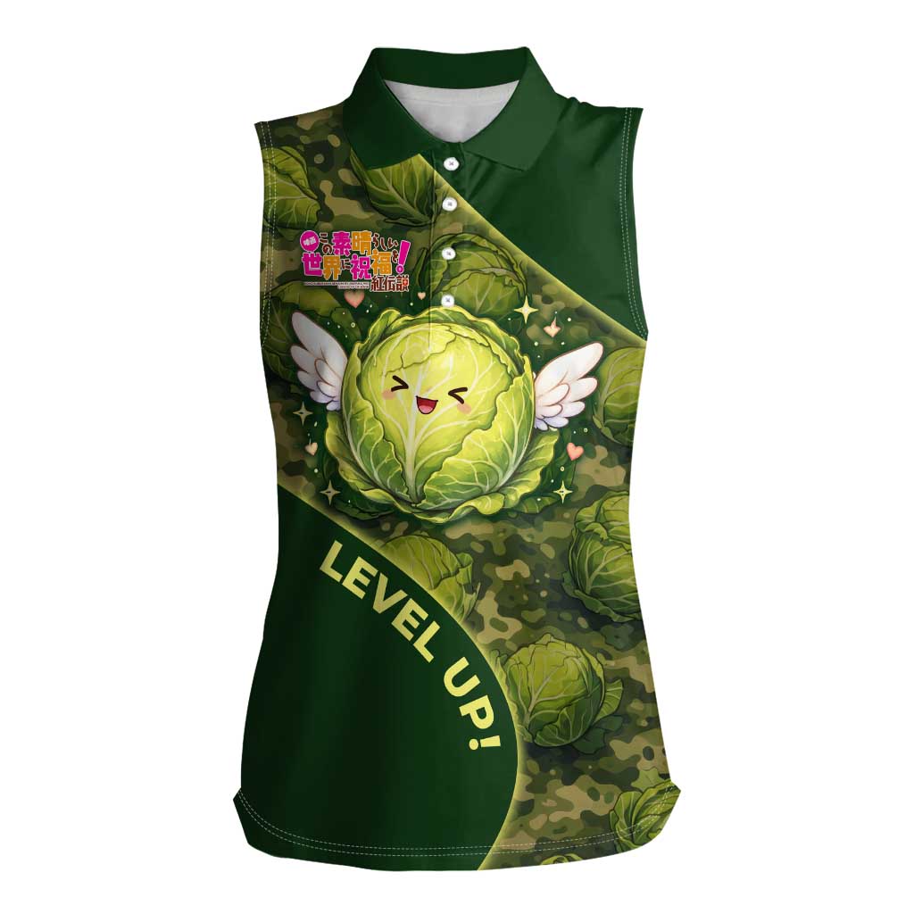 The Great Cabbage War Women Sleeveless Polo Shirt Whimsical Fantasy Game Art Style