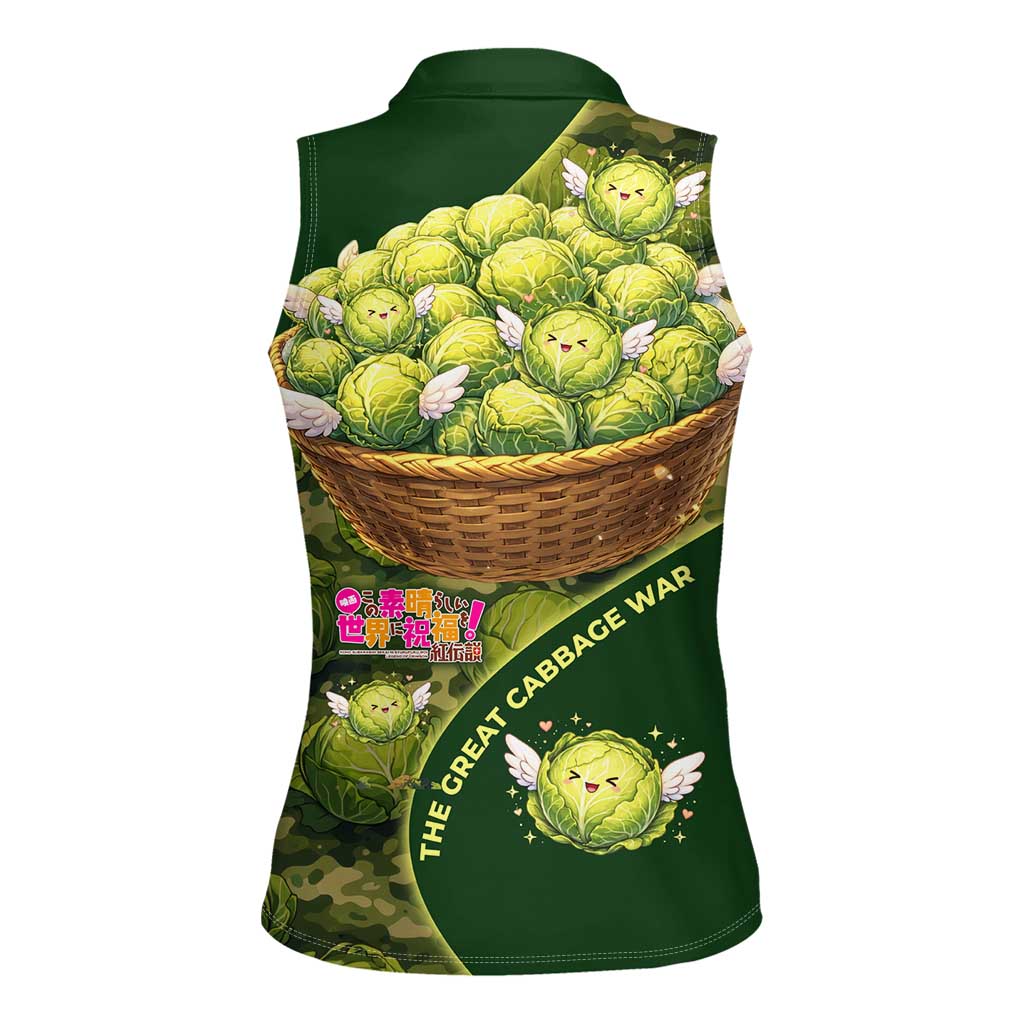 The Great Cabbage War Women Sleeveless Polo Shirt Whimsical Fantasy Game Art Style