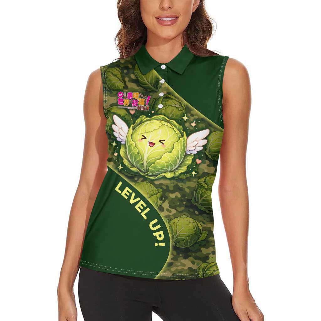 The Great Cabbage War Women Sleeveless Polo Shirt Whimsical Fantasy Game Art Style