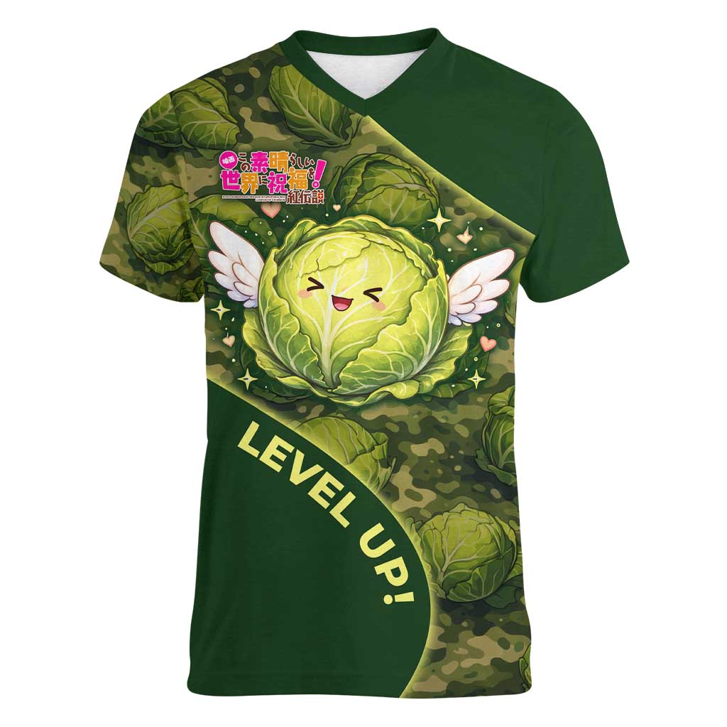The Great Cabbage War Women V-Neck T-Shirt Whimsical Fantasy Game Art Style