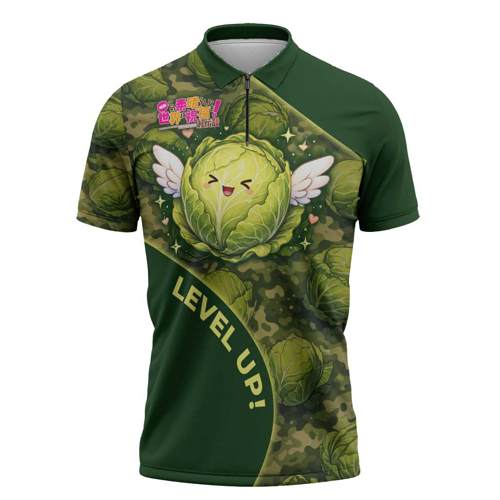 The Great Cabbage War Zipper Polo Shirt Whimsical Fantasy Game Art Style