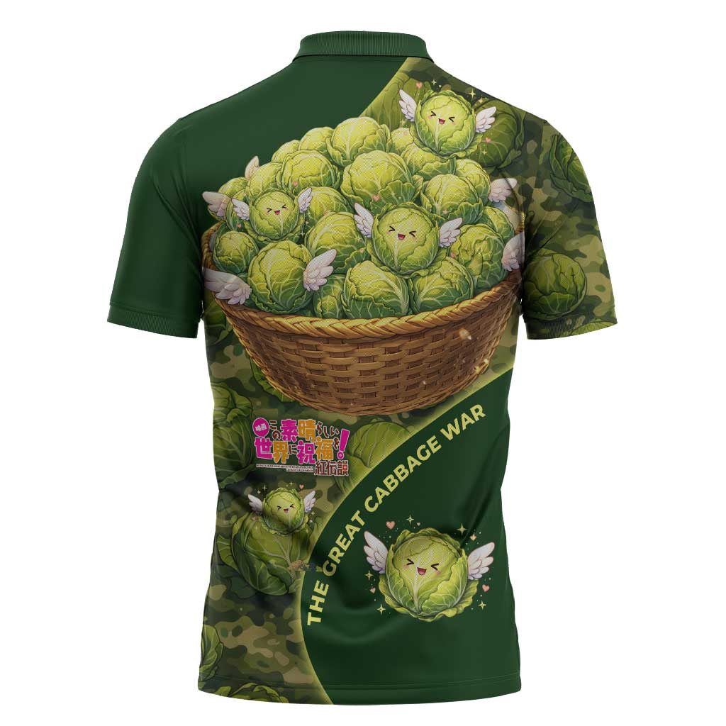 The Great Cabbage War Zipper Polo Shirt Whimsical Fantasy Game Art Style