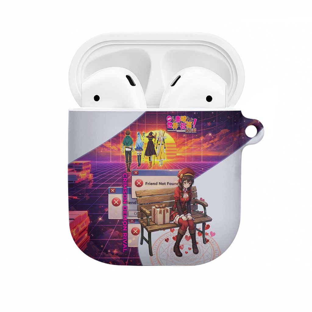 Friend Not Found Konosuba Tribute AirPods Case Vaporwave Digital Nostalgia Style