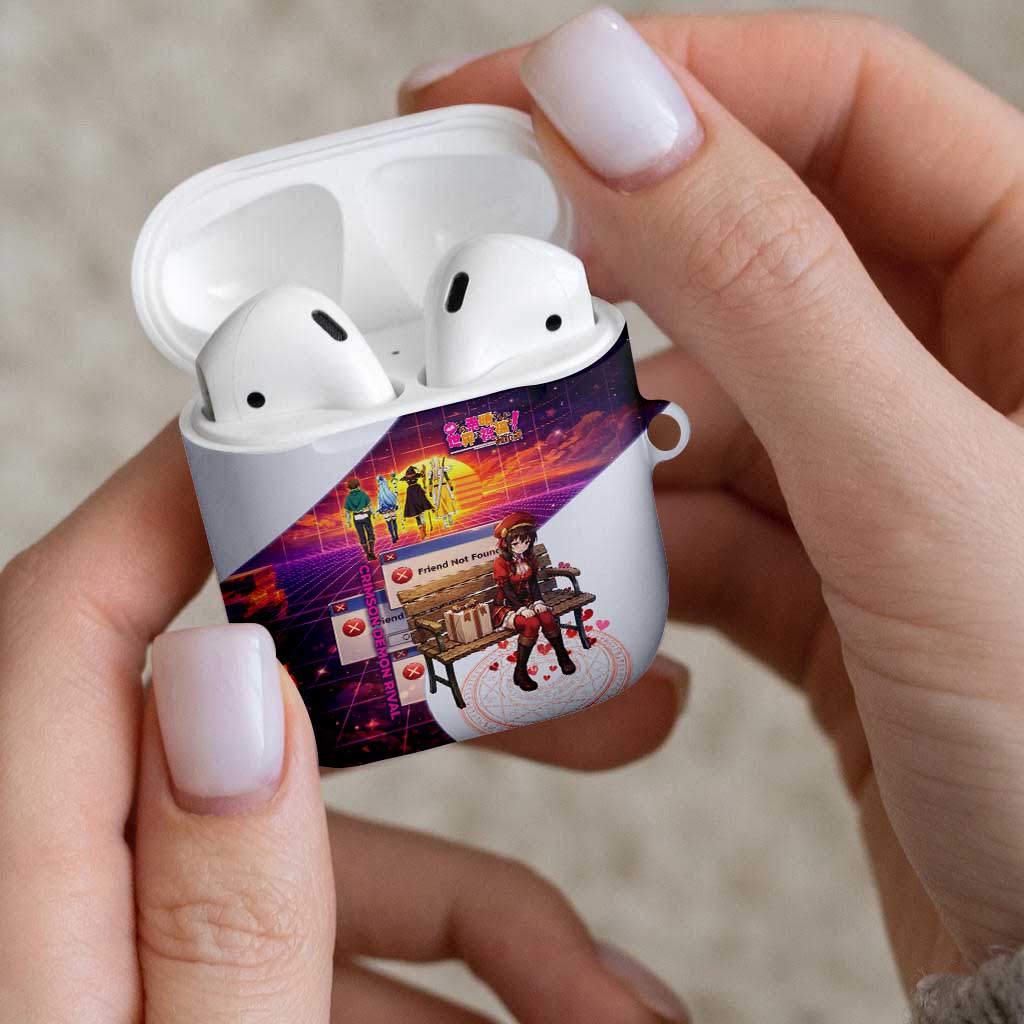 Friend Not Found Konosuba Tribute AirPods Case Vaporwave Digital Nostalgia Style