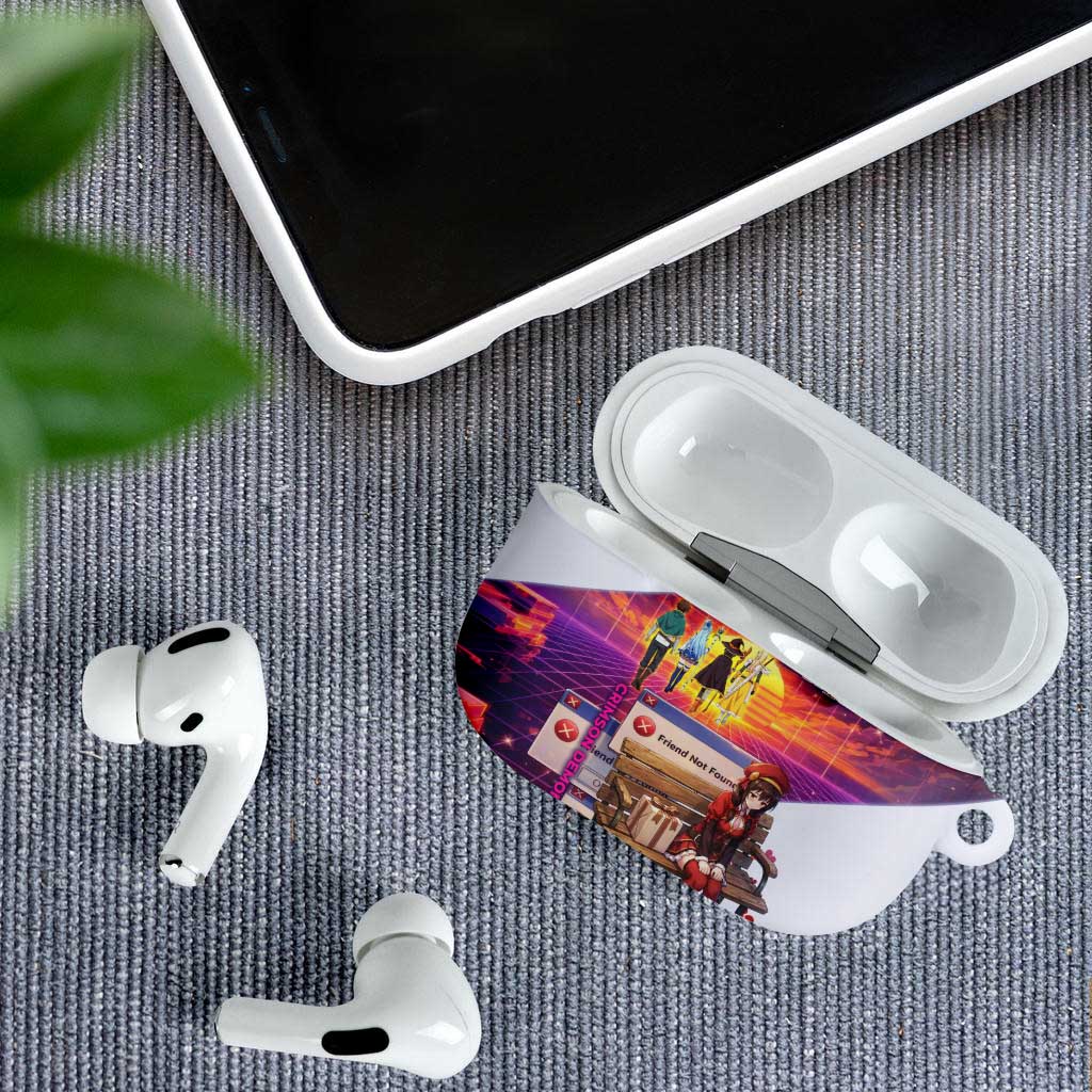 Friend Not Found Konosuba Tribute AirPods Case Vaporwave Digital Nostalgia Style