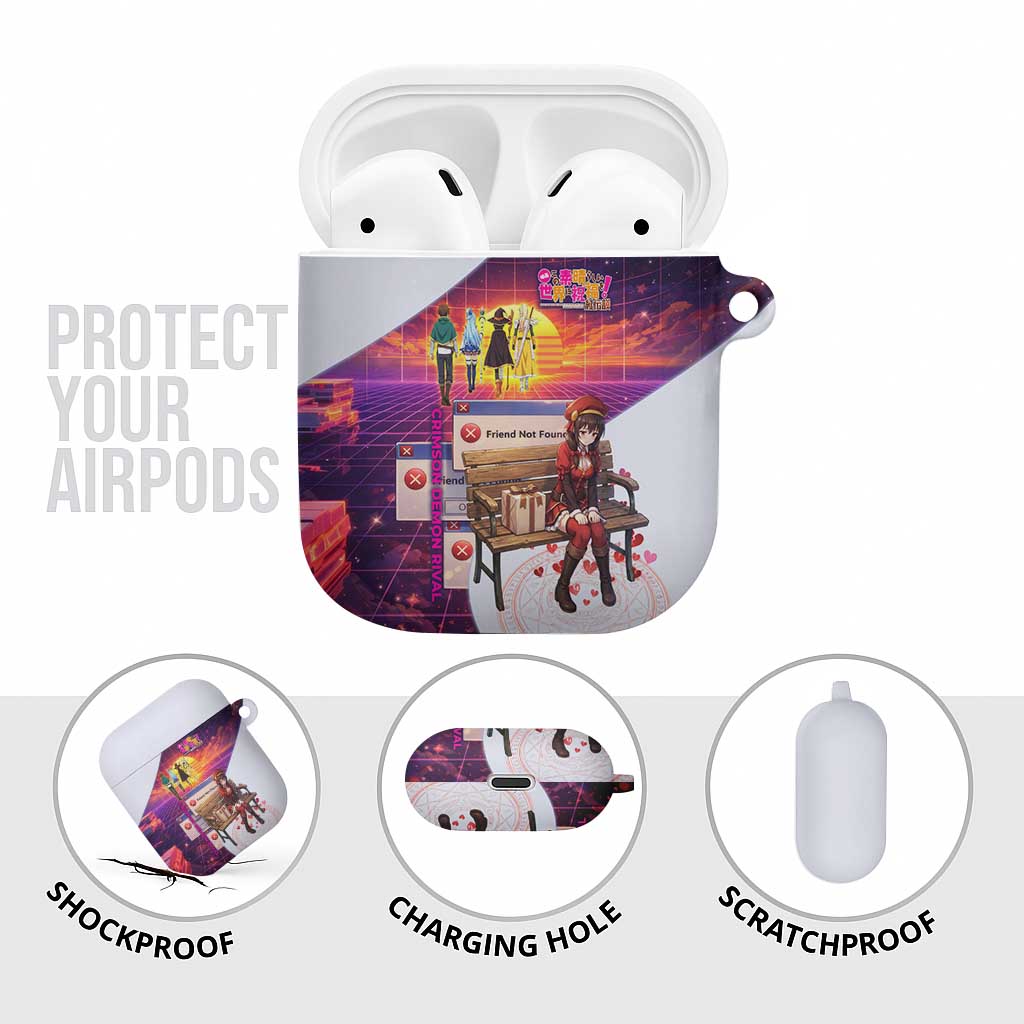 Friend Not Found Konosuba Tribute AirPods Case Vaporwave Digital Nostalgia Style